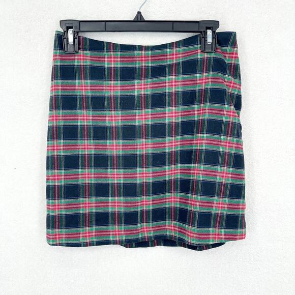 VINEYARD VINES Skirt Women SIze 0 Flannel Fall Jolly Plaid Stamp Mini Pencil Red - Picture 1 of 5